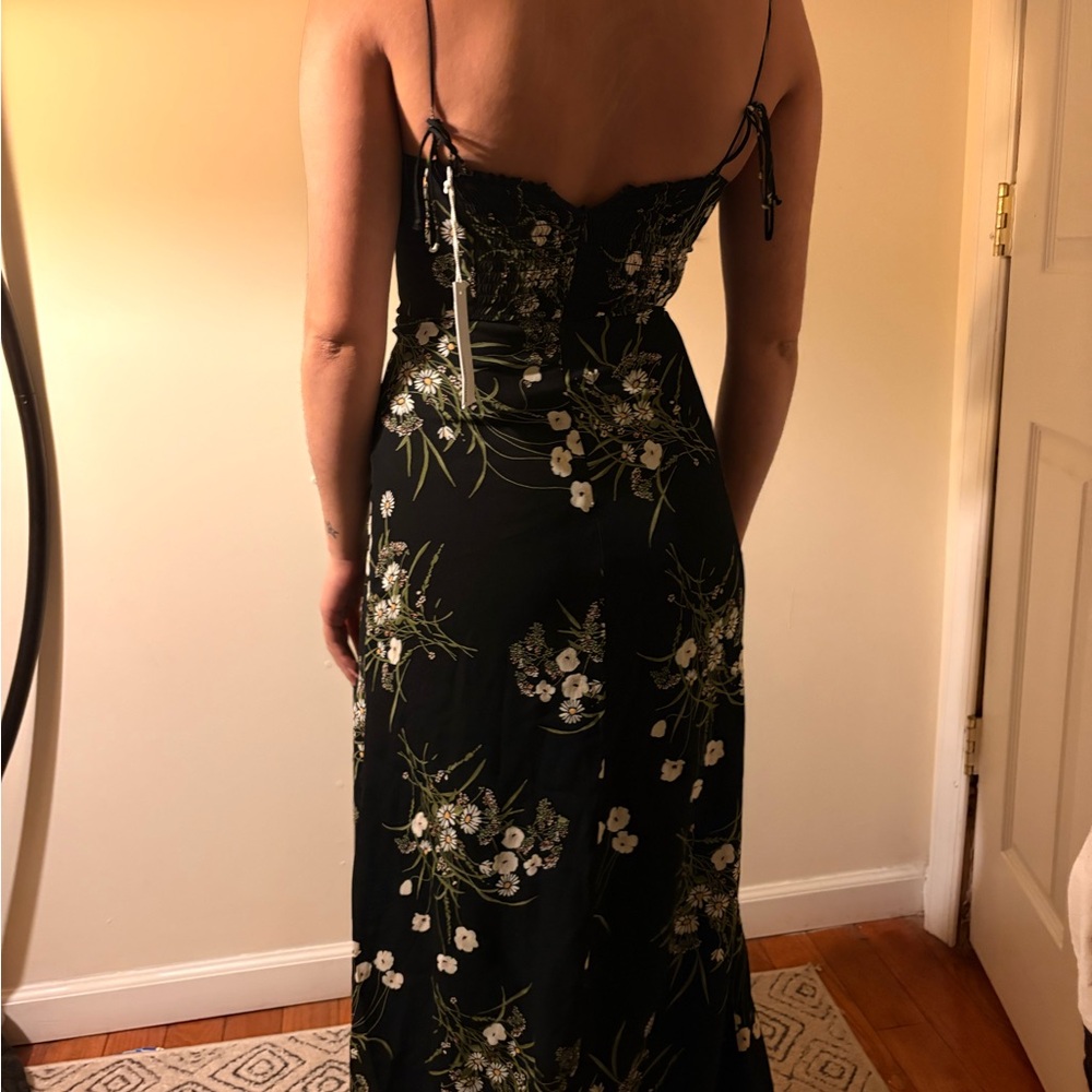 Reformation Black Floral Strapless Dress - Picture 2 of 3